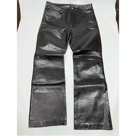 Gap Boot Cut Black Genuine 100% Leather Pant Size 14 NWOT - Picture 1 of 5